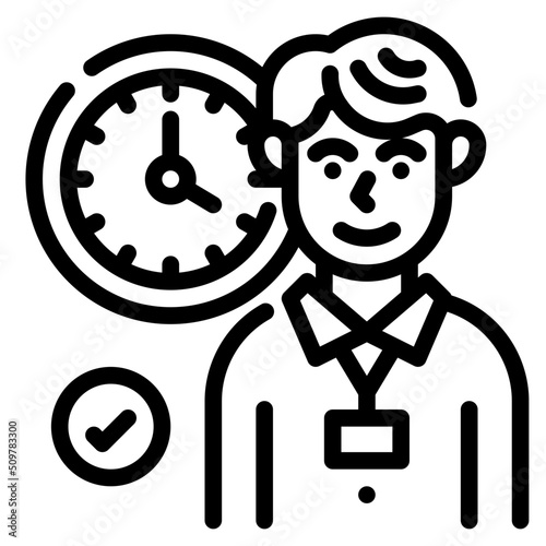 punctuality line icon