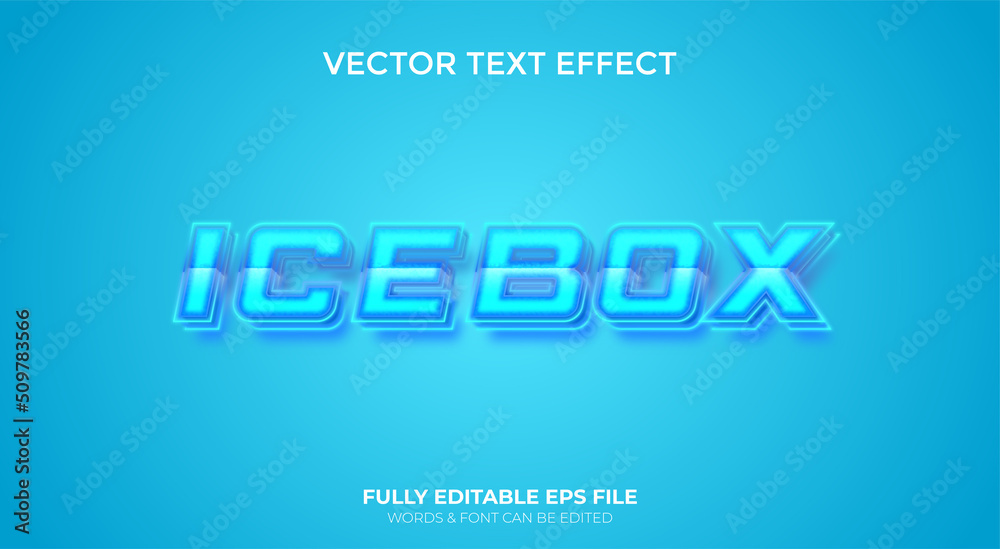 Editable 3d Vector Cold Ice Text Effect Editable EPS