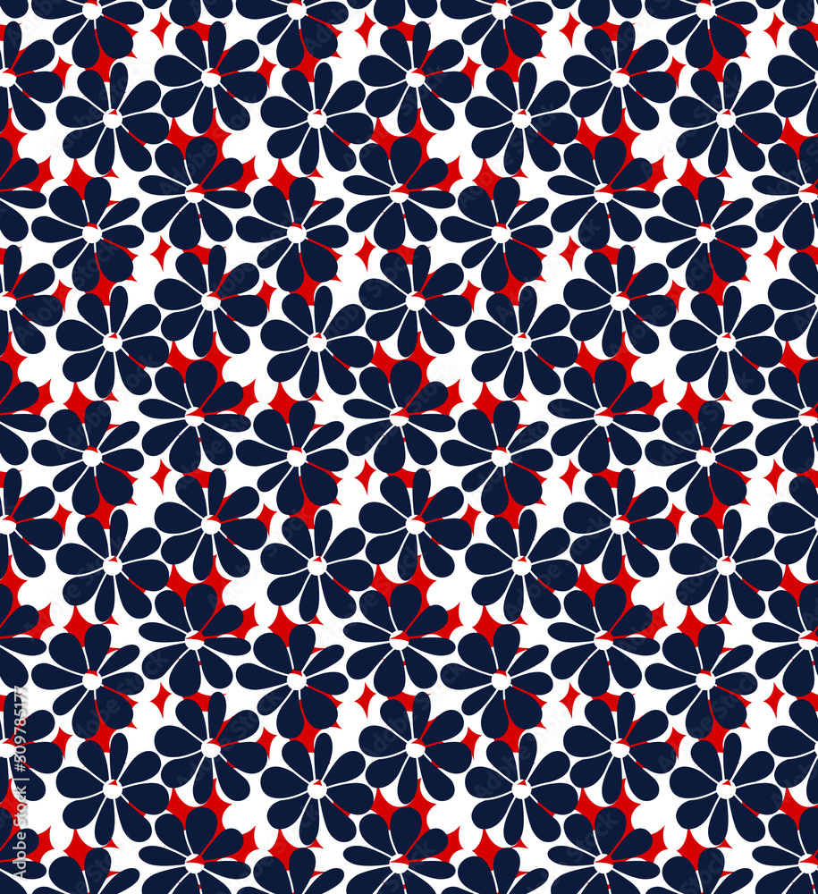 Seamless geometric flowers pattern, floral print. Seamless geometric flowers pattern, floral print.