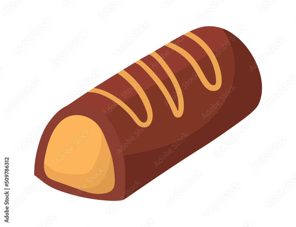 Chocolate Candy. Sweet Food Dessert icon. Vector illustration