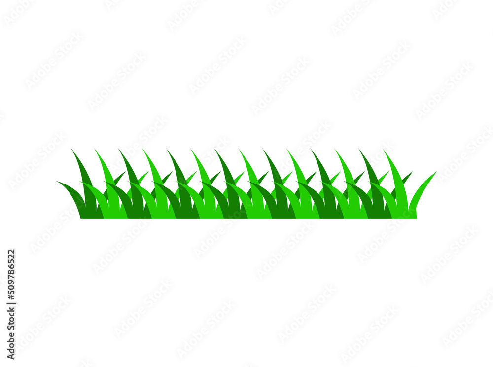 Fototapeta premium green lawn grass icon vector design template. Isolated on white background.