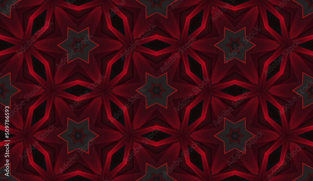 Red And Black Geometric Motion Seamless Background Pattern