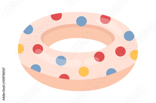 Inflatable Rubber Ring with dots. Swimming Pool icon. Vector illustration
