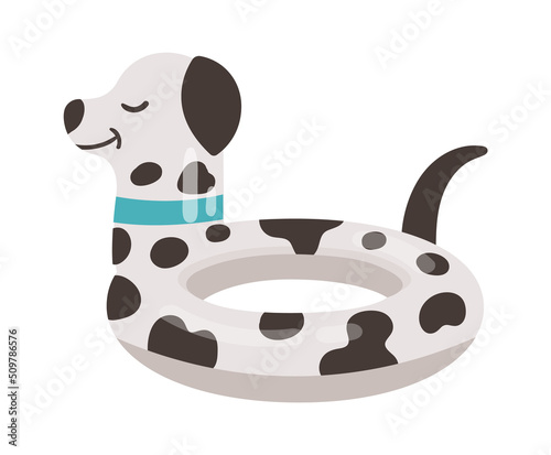 Dog Inflatable Rubber Ring. Swimming Pool icon. Vector illustration
