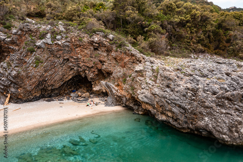 Beautiful Milopotamos Beach at the Pelion peninsula in Greece photo