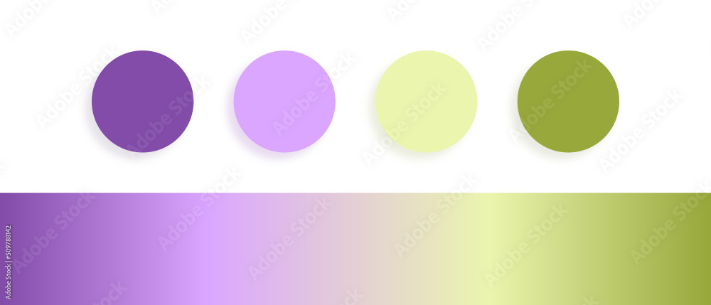 Pretty aesthetic color palette with gradient for web, illustration, art	