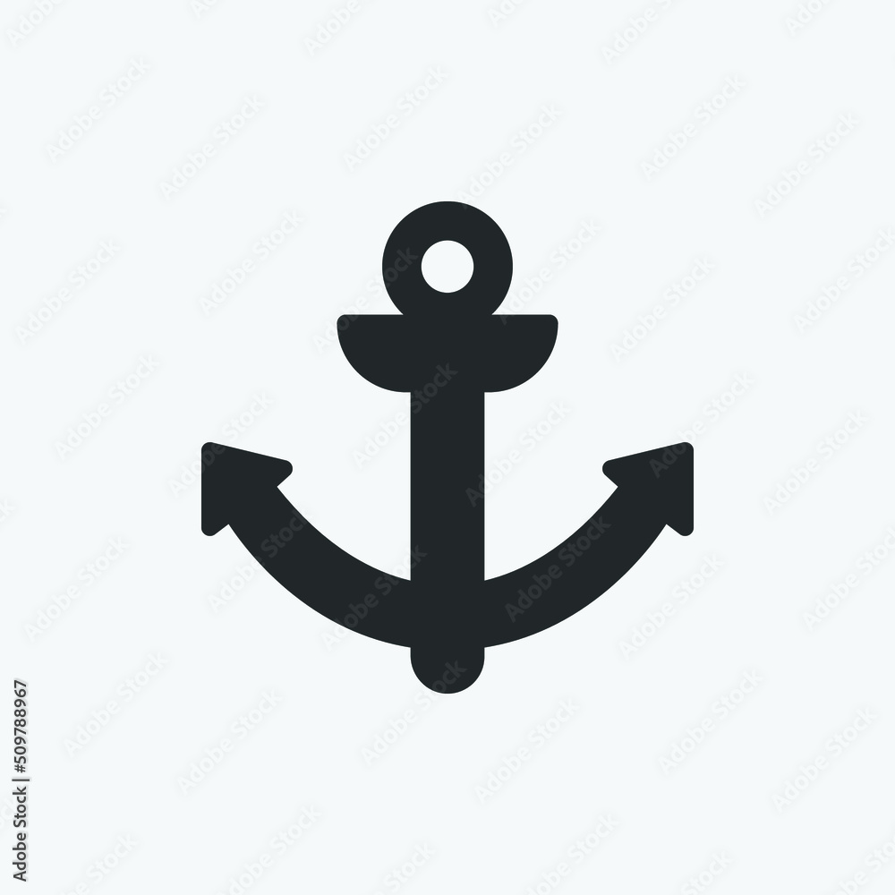 Ship anchor vector icon set. Isolated marine icon vector design. Designed for web and app design interfaces.