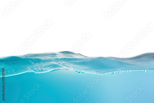 Blurred beautiful swaying water waves splashing water waves in clean blue water.