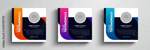Client testimonials or customer feedback social media post web banner template