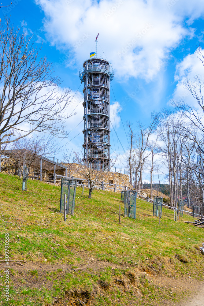 Obraz premium Wooden lookout tower Lighthouse of Jara Cimrman