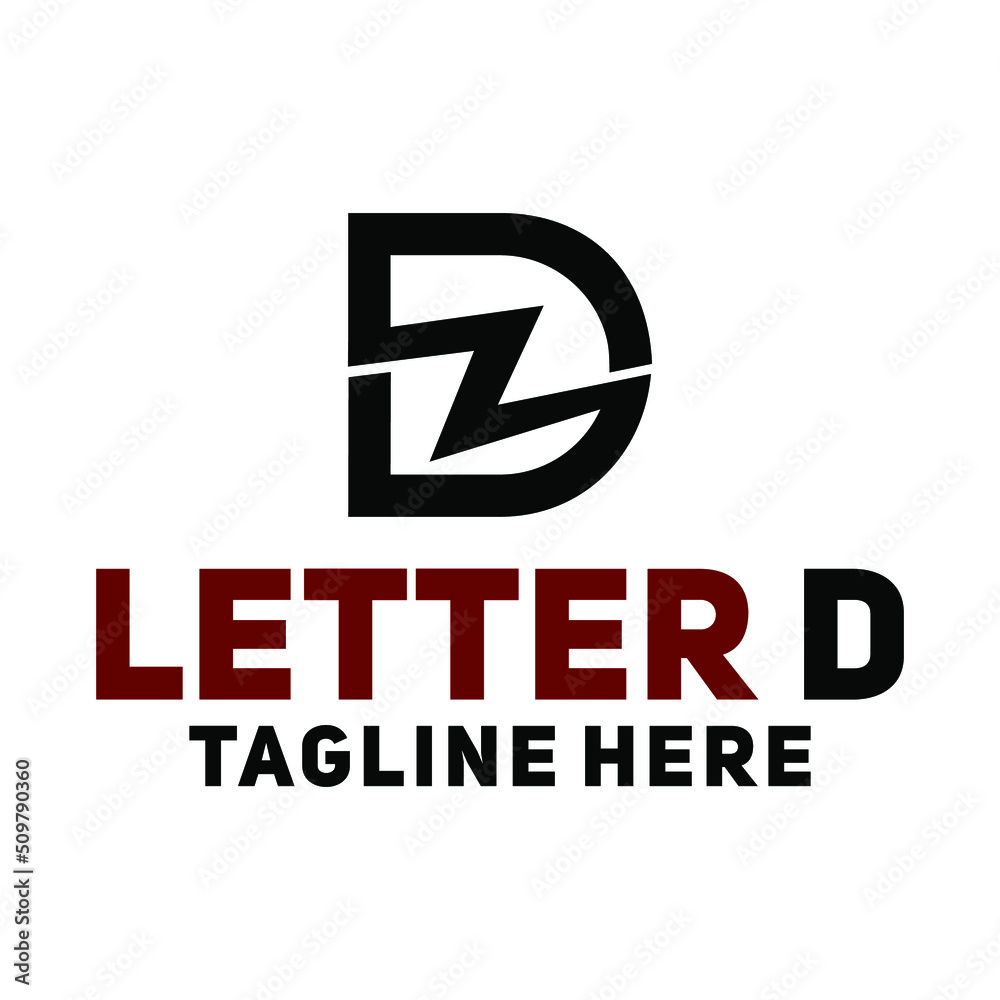 letter d technology logo design creative 