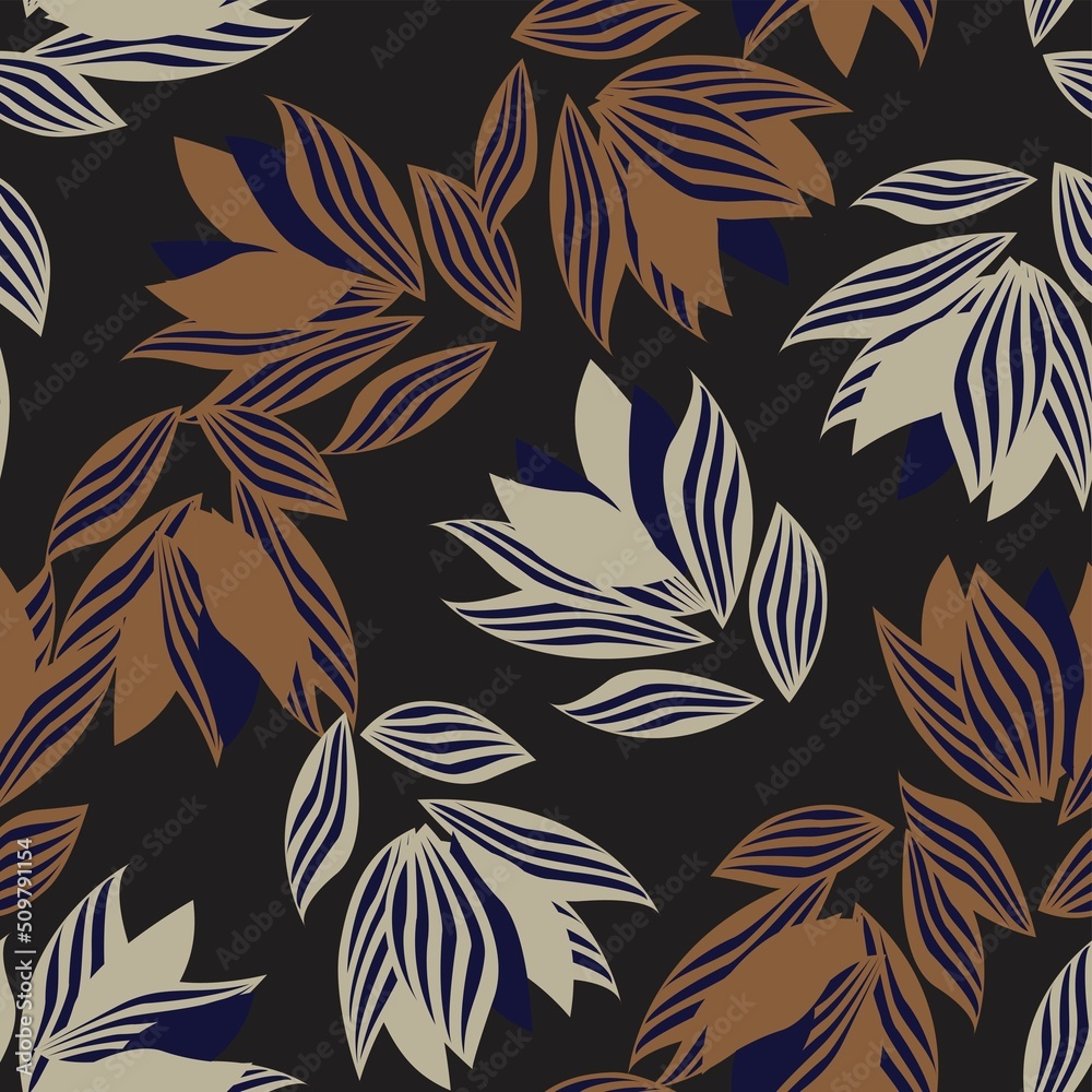 Fototapeta premium Floral Brush strokes Seamless Pattern Design