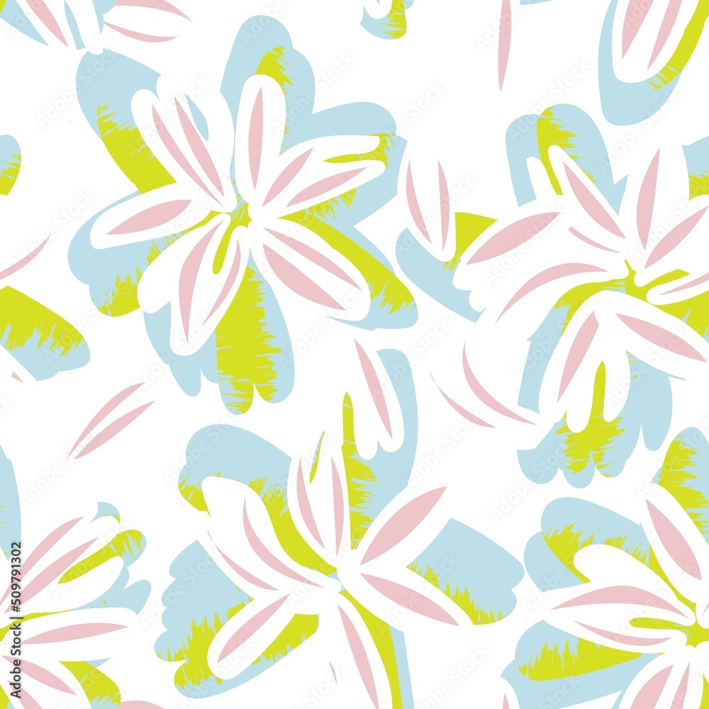 Floral Brush strokes Seamless Pattern Design Floral Brush strokes Seamless Pattern Design