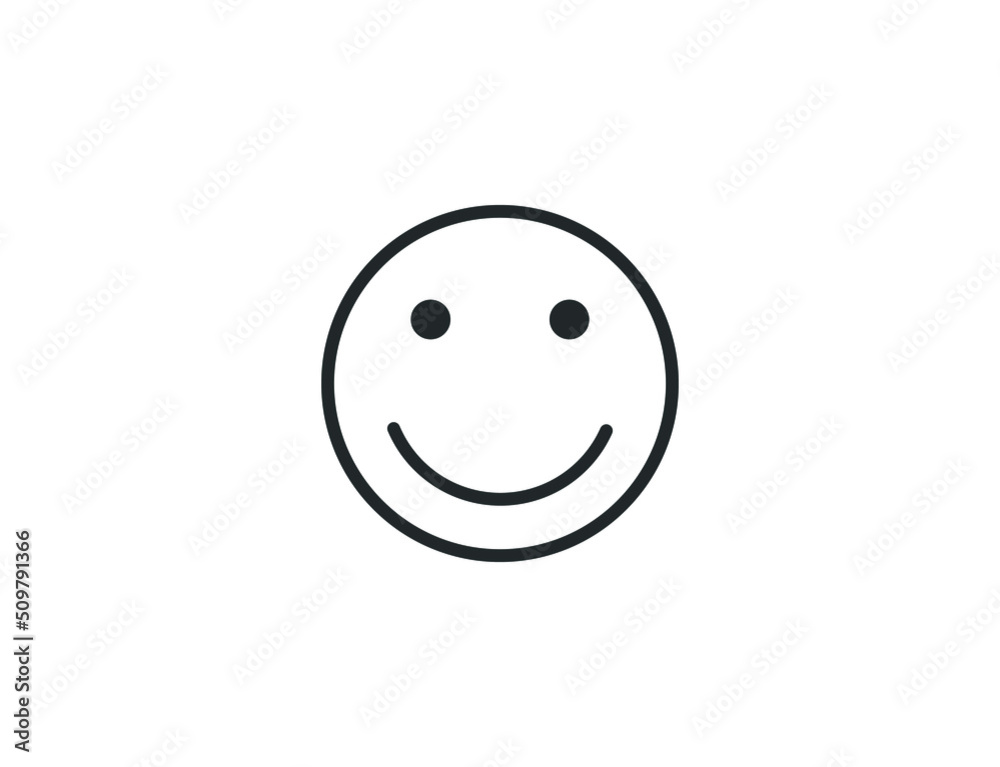 Fototapeta premium The icon of a person's smile. A smile, a human laugh. Simple linear flat illustration on a white background.