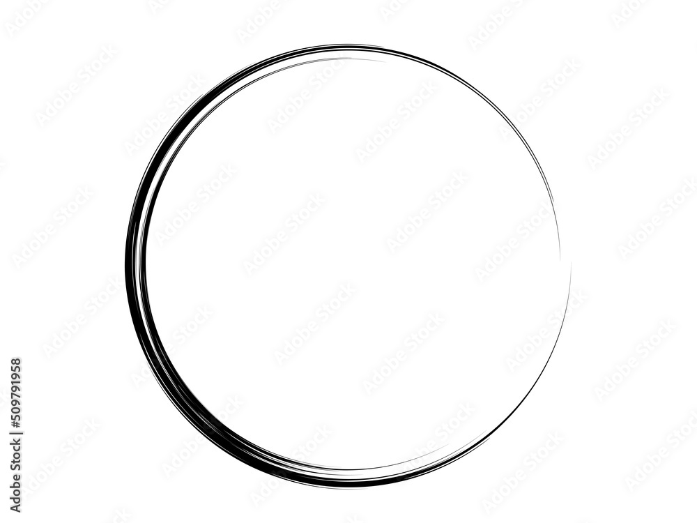 Grunge circle made of black paint.Grunge circle made with art brush. Grunge circle made of black paint.Grunge circle made with art brush.