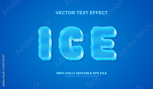 Editable 3d Vector Ice Text Effect with Water Texture