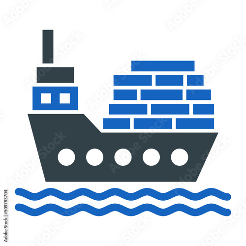 Cargo Ship Icon Design