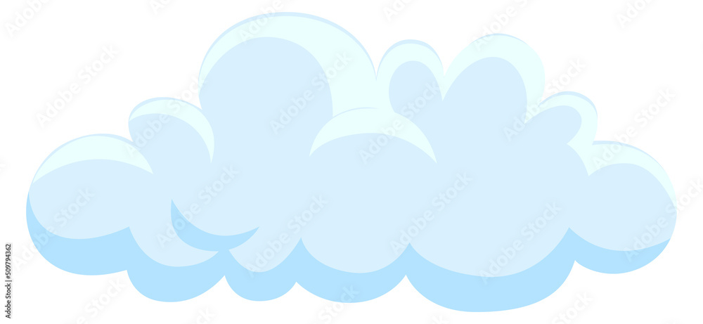 Blue cloud icon. Fluffy cartoon sky element Blue cloud icon. Fluffy cartoon sky element
