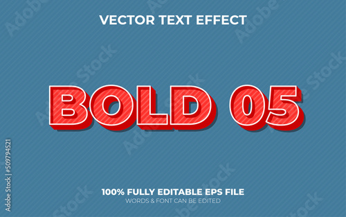 Editable Vector Text Effect 3d Bold Text Effect with Red Color