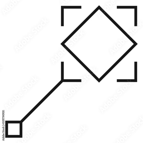 Message callout black line icon. Hud sign