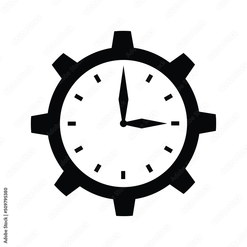 Clock, time, watch icon. Black vector design. Clock, time, watch icon. Black vector design.