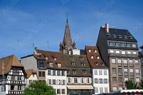 Buildings in city centre in Strasbourg, France. 