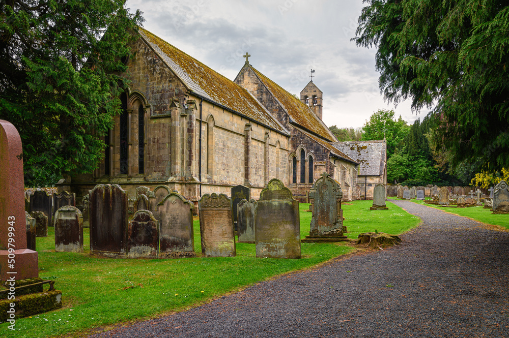 St Mungo's Church in Simonburn Village, a picturesque hamlet in the Dark Skies section of the Northumberland 250, a scenic road trip though Northumberland with many places of interest along the route
