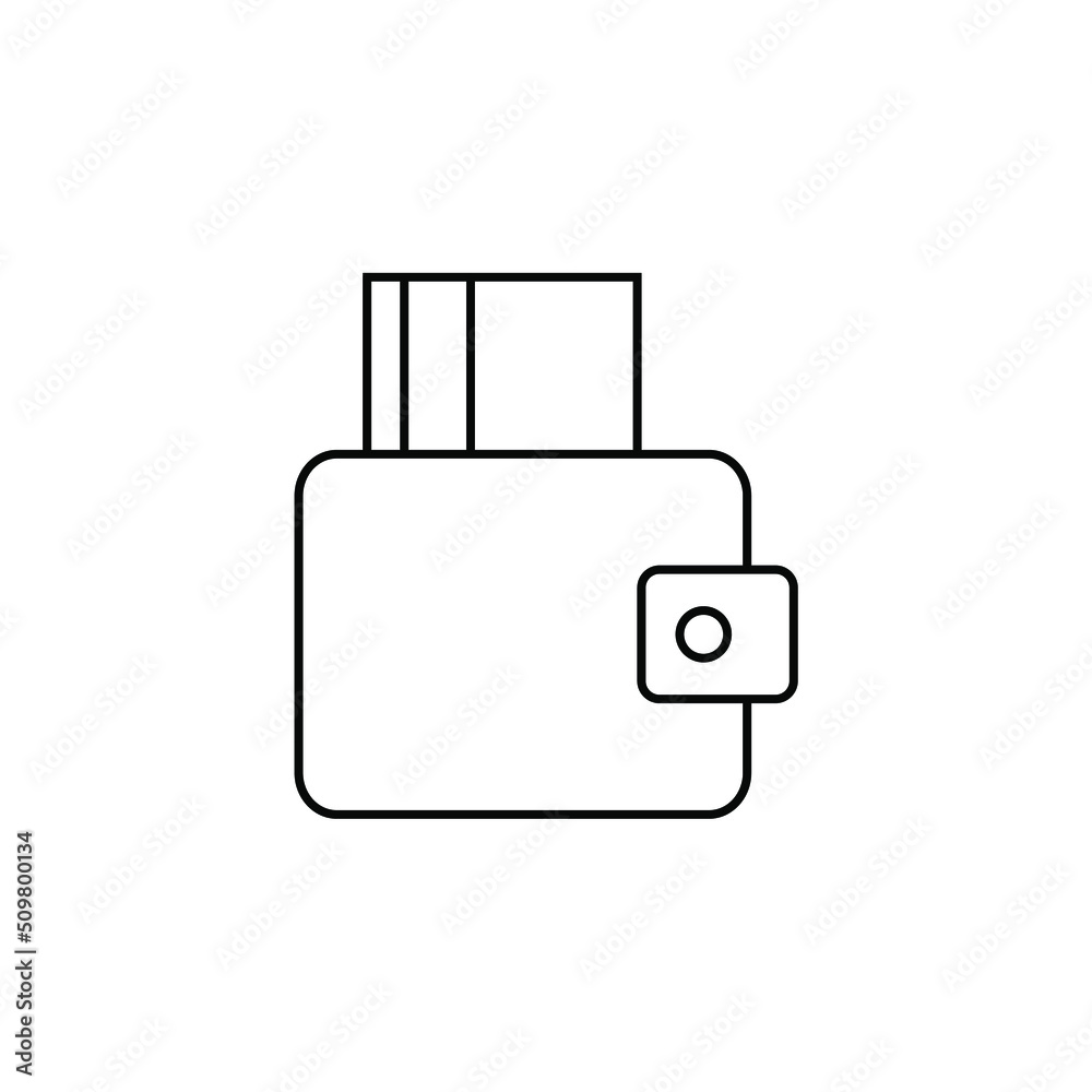 Wallet, Saving, Money Thin Line Icon Vector Illustration Logo Template. Suitable For Many Purposes. Wallet, Saving, Money Thin Line Icon Vector Illustration Logo Template. Suitable For Many Purposes.