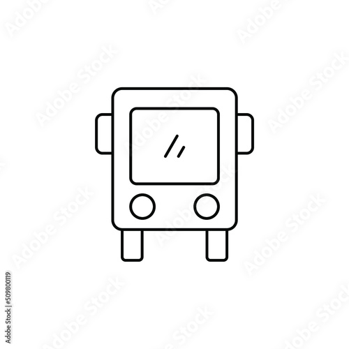 Bus, Autobus, Public, Transportation Thin Line Icon Vector Illustration Logo Template. Suitable For Many Purposes.