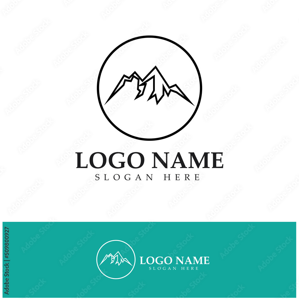 Sun Mountain Logo Icon Design – stock illustration Sun Mountain Logo Icon Design – stock illustration