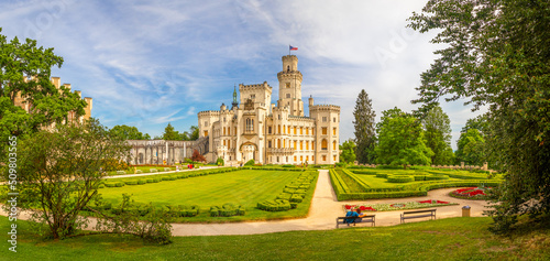 Hluboka Castle, historic chateau in Hluboka nad Vltavou in South Bohemia, Czech Republic