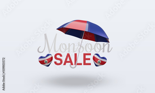 3d monsoon sale Costa Rica flag rendering front view