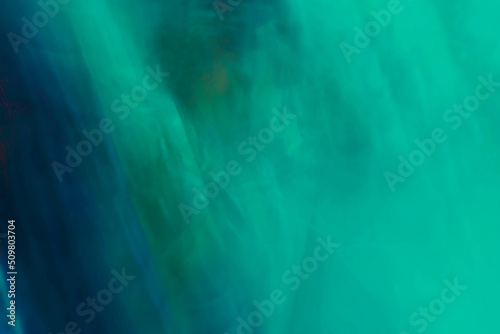 Abstract green color image on thin canvas.