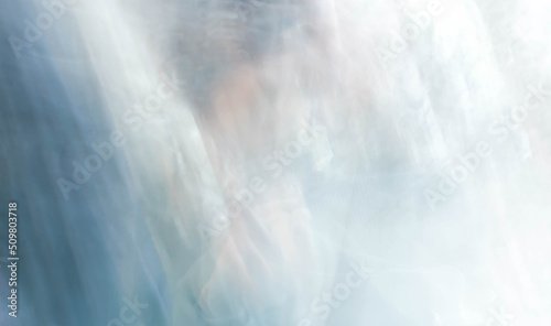 Abstract blue and white image on thin canvas.