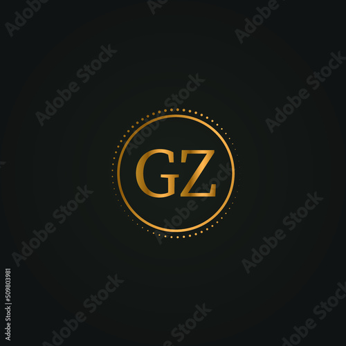 GZ letter design for logo and icon.GZ monogram logo.vector illustration with black background. photo