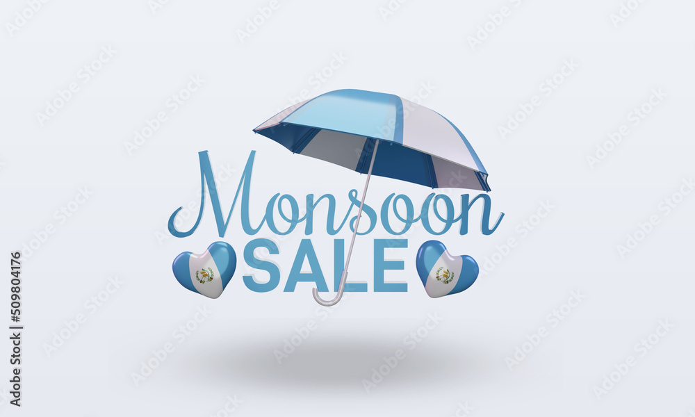 3d monsoon sale Guatemala flag rendering front view