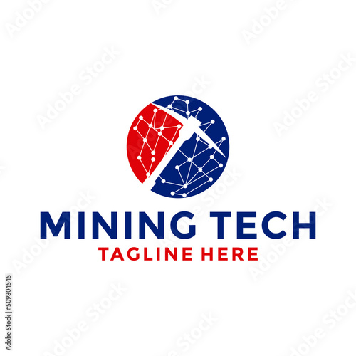 mining tech logo design creative