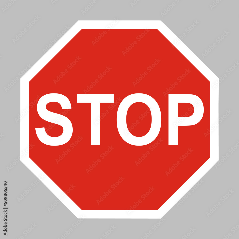 Stop octagonal red sign high quality vector illustration - Original ...