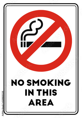 No smoking area sign high quality vector illustration - Original size and colors, official international version
