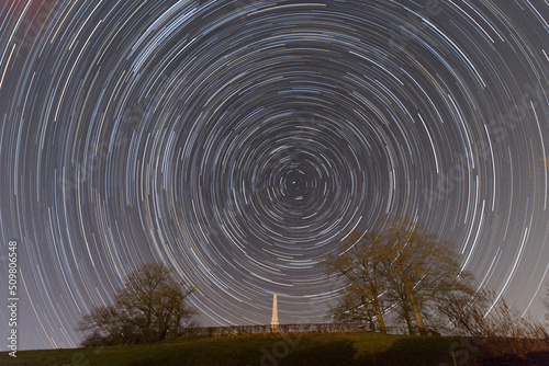 Startrails over the Monument of Neuenegg