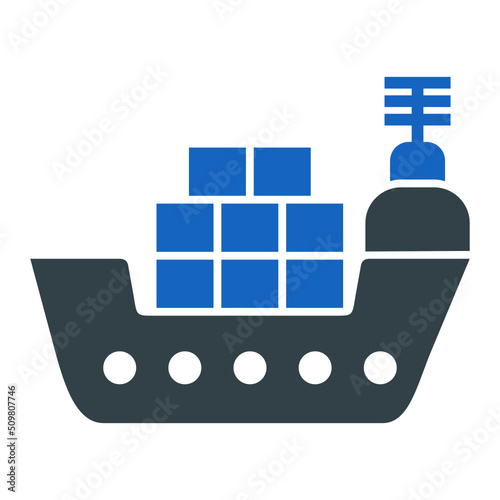 Cargo Ship Icon Design