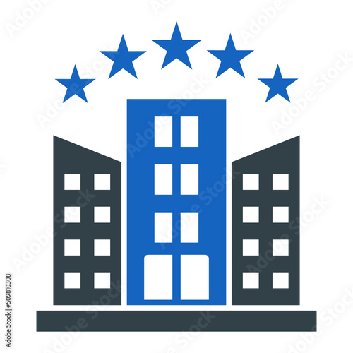 Five Star Hotel Icon Design