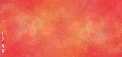 red and yellow background, abstract watercolor background with space. colorful sunrise or sunset colors in cloudy shapes. beautiful hues of yellow gold and pink in hand painted watercolor background © Aquarium