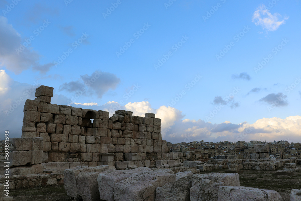 Amman citadel, Jordan - Islamic, roman and greek history