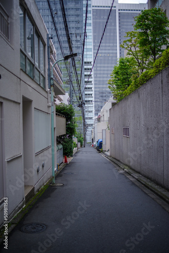 Fototapeta Naklejka Na Ścianę i Meble -  東京都赤坂2丁目から見える路地の風景