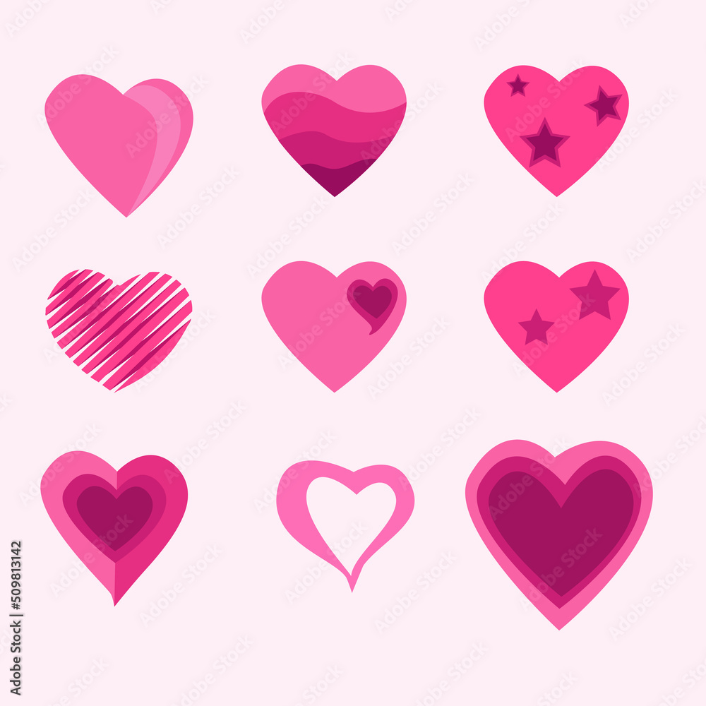 valentine love pink color heart shape