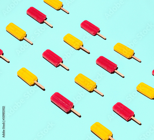 Colorful Popsicles in a Pattern photo