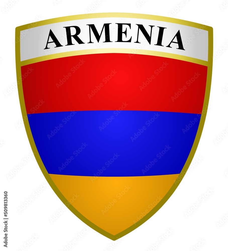 Coat of arms in the colors of Armenia on a white background Coat of arms in the colors of Armenia on a white background