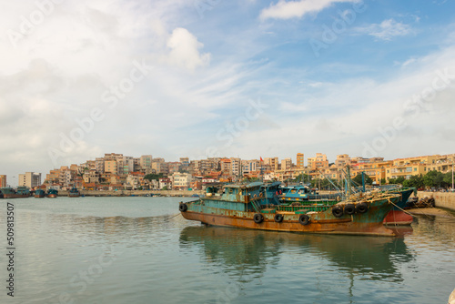 Fishing vessels in Chinese fishing ports during the summer fishing moratorium. © may