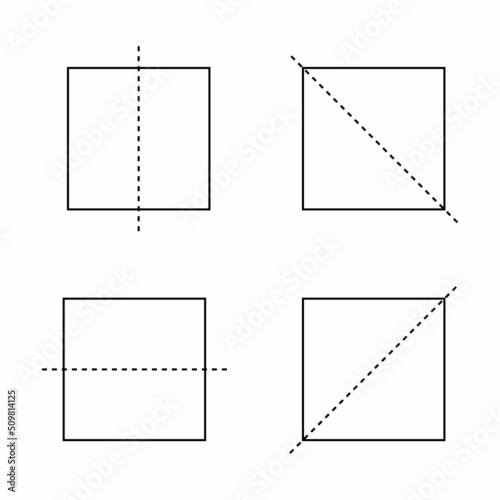 four lines of symmetry of square
